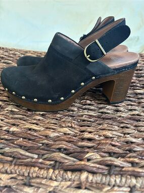 Dansko Women's Black Suede Studded Clog Heel